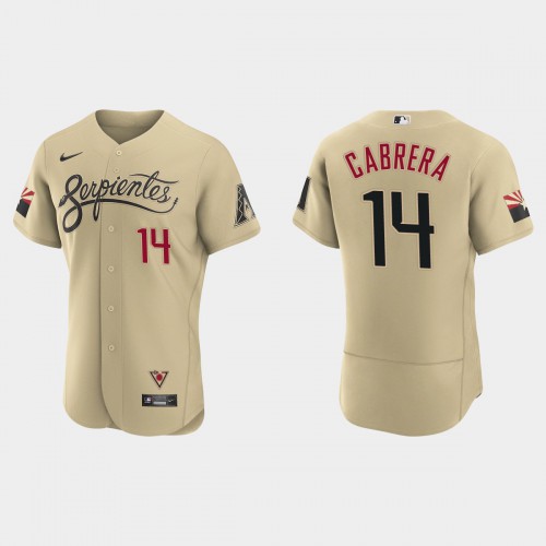 Arizona Arizona Diamondbacks #14 Asdrubal Cabrera Men's 2021 City Connect Authentic Jersey Gold Men's