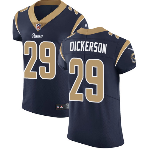 Rams #29 Eric Dickerson Navy Blue Team Color Men's Stitched Vapor Untouchable Elite Jersey