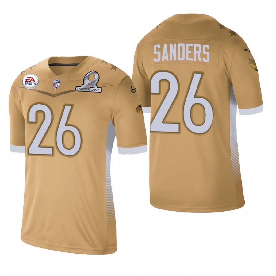 Philadelphia Eagles #26 Miles Sanders 2021 NFC Pro Bowl Game Gold Jersey