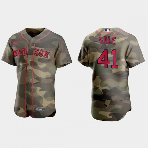 Boston Boston Red Sox #41 Chris Sale Men's 2021 Armed Forces Day Authentic Jersey -Camo Men's