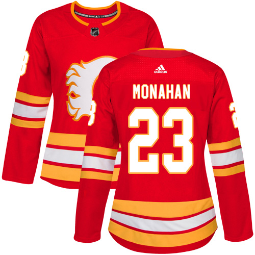 Adidas Calgary Flames #23 Sean Monahan Red Alternate Authentic Women's Stitched Jersey Womens