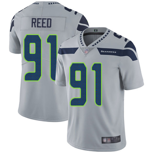 Seattle Seahawks #91 Jarran Reed Grey Alternate Men's Stitched Vapor Untouchable Limited Jersey Men's