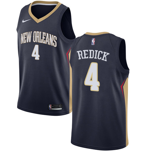 New Orleans Pelicans #4 JJ Redick Navy Swingman Icon Edition Jersey Mens