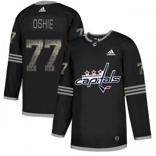 Adidas Washington Capitals #77 T.J. Oshie Black_1 Authentic Classic Stitched Jersey Men's