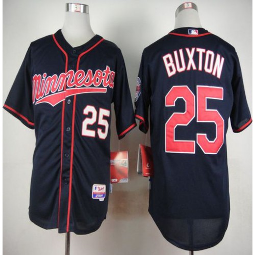 Minnesota Twins #25 Byron Buxton Navy Blue Alternate Road Cool Base Stitched Jersey Men's