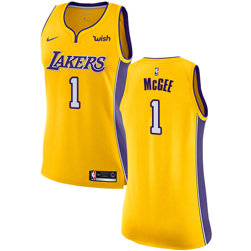 Los Angeles Lakers #1 JaVale McGee Gold Womens Swingman Icon Edition Jersey Womens