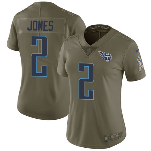 Tennessee Titans #2 Julio Jones Olive Women's Stitched Limited 2017 Salute To Service Jersey Womens