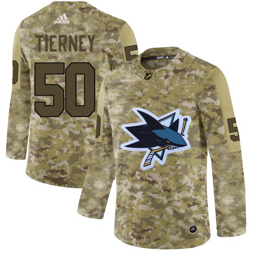 Adidas San Jose Sharks #50 Chris Tierney Camo Authentic Stitched Jersey Men's