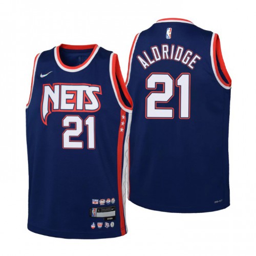 Brooklyn Brooklyn Nets #21 Lamarcus Aldridge Youth Navy 2021/22 Swingman Jersey - City Edition Youth