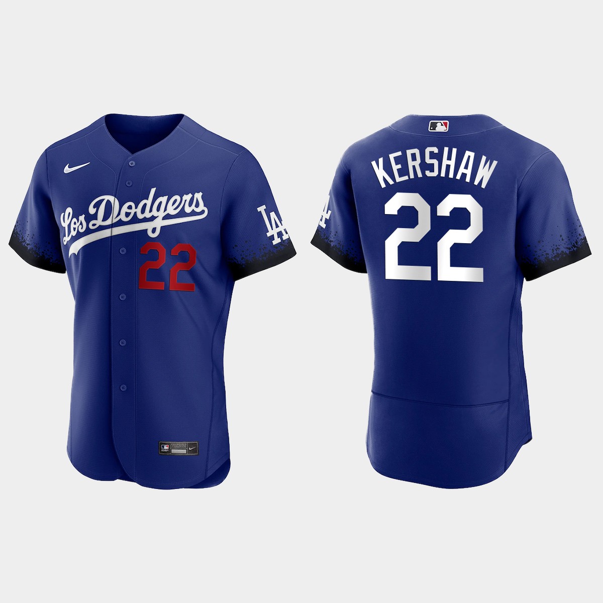 Los Angeles Dodgers #22 Clayton Kershaw Men's 2021 City Connect Authentic Jersey Royal