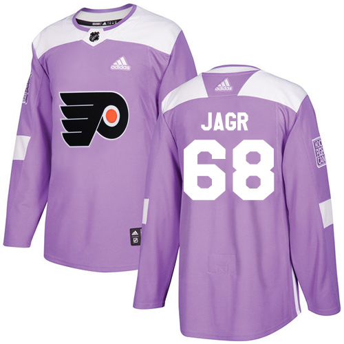 Adidas Philadelphia Flyers #68 Jaromir Jagr Purple Authentic Fights Cancer Stitched Jersey Men's