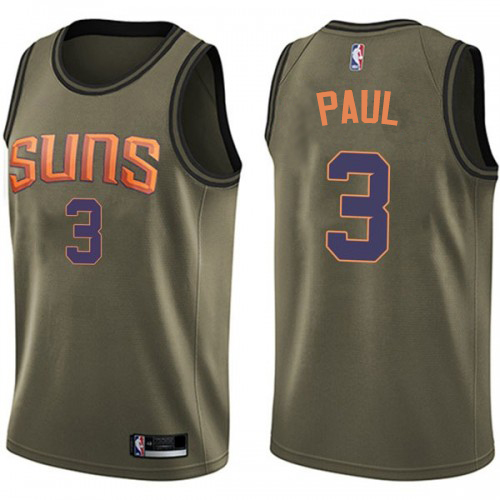 Phoenix Suns #3 Chris Paul Green Youth Swingman Salute to Service Jersey Youth