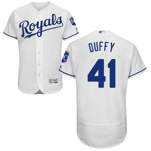 Kansas City Royals #41 Danny Duffy White Flexbase Authentic Collection Stitched Jersey Men's