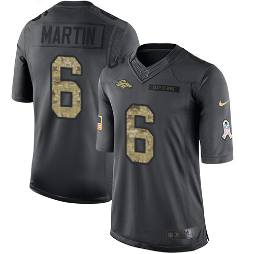 Denver Broncos #6 Sam Martin Black Youth Stitched Limited 2016 Salute to Service Jersey Youth