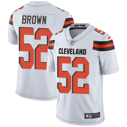 Cleveland Browns #52 Preston Brown White Men's Stitched Vapor Untouchable Limited Jersey Men's