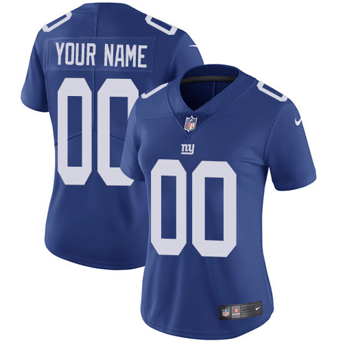 New York Giants Customized Royal Blue Team Color Stitched Vapor Untouchable Limited Women's Jersey