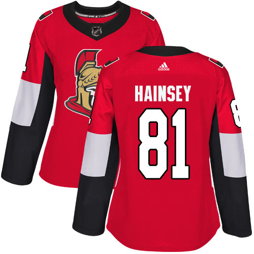 Adidas Ottawa Senators #81 Ron Hainsey Red Home Authentic Women's Stitched Jersey Womens