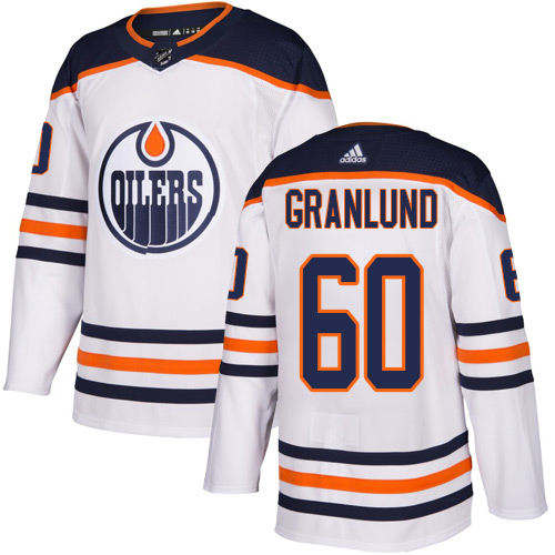Adidas Edmonton Oilers #60 Markus Granlund White Road Authentic Stitched Youth Jersey Youth