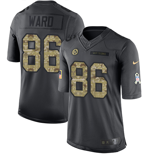 Pittsburgh Steelers #86 Hines Ward Black Men's Stitched Limited 2016 Salute to Service Jersey Men's