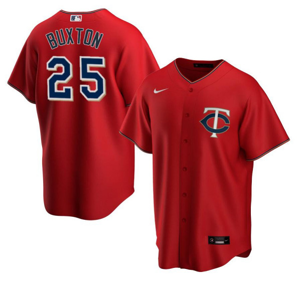 Men's Youth Women Minnesota Twins 25 Replica 2020 Red Alternate Byron Buxton Jersey