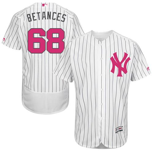 New York Yankees #68 Dellin Betances White Strip Flexbase Authentic Collection Mother's Day Stitched Jersey Men's