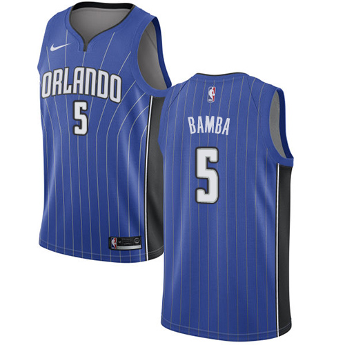 Orlando Magic #5 Mohamed Bamba Royal Swingman Icon Edition Jersey Mens