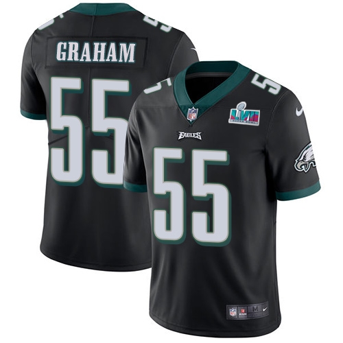Eagles #55 Brandon Graham Black Super Bowl LVII Patch Alternate Youth Stitched Vapor Untouchable Limited Jersey