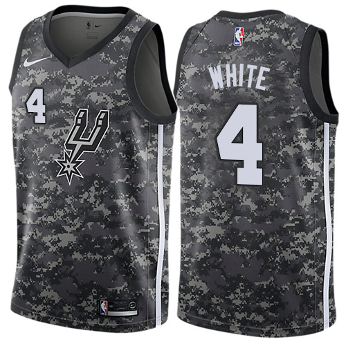 San Antonio Spurs #4 Derrick White Black Swingman City Edition 2018/19 Jersey Mens