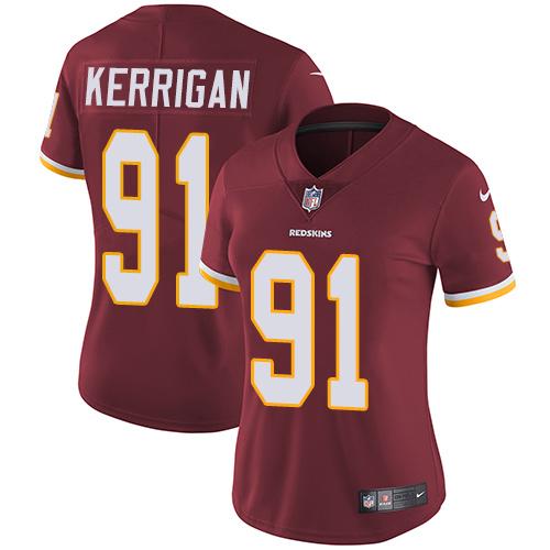 Washington Commanders #91 Ryan Kerrigan Burgundy Red Team Color Women's Stitched Vapor Untouchable Limited Jersey Womens