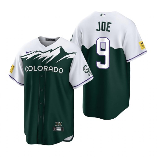 Colorado Colorado Rockies #9 Connor Joe Green Men's 2022 City Connect Game Jersey Men's
