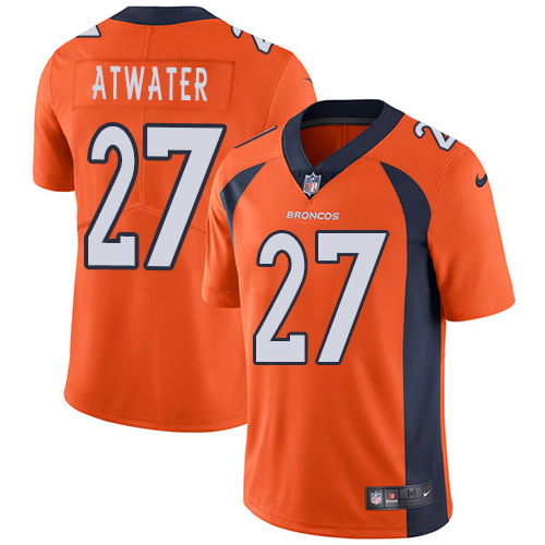 Denver Broncos #27 Steve Atwater Orange Team Color Men's Stitched Vapor Untouchable Limited Jersey Men's