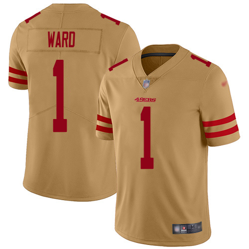 49ers #1 Jimmie Ward Gold Men's Stitched Limited Inverted Legend Jersey