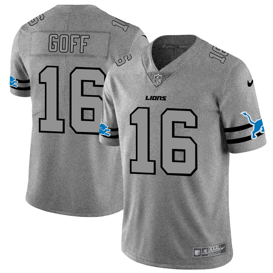 Detroit Lions #16 Jared Goff Men's Gray Gridiron II Vapor Untouchable Limited Jersey