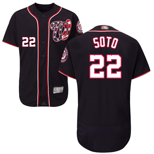 Washington Nationals #22 Juan Soto Navy Blue Flexbase Authentic Collection Stitched Jersey Men's