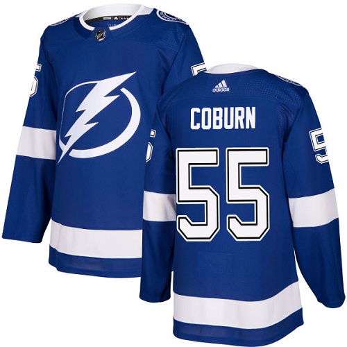 Adidas Tampa Bay Lightning #55 Braydon Coburn Blue Home Authentic Stitched Youth Jersey Youth