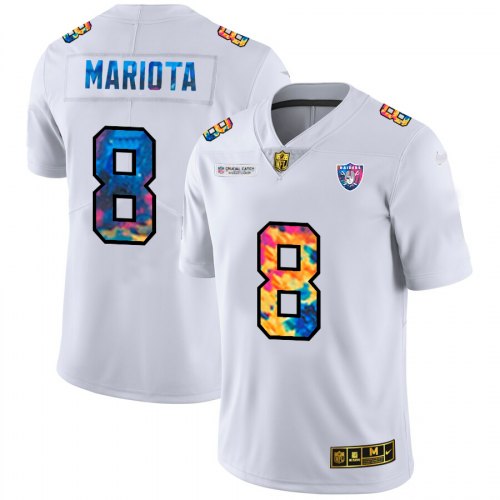 Las Vegas Las Vegas Raiders #8 Marcus Mariota Men's White Multi-Color 2020 Crucial Catch Limited Jersey Men's