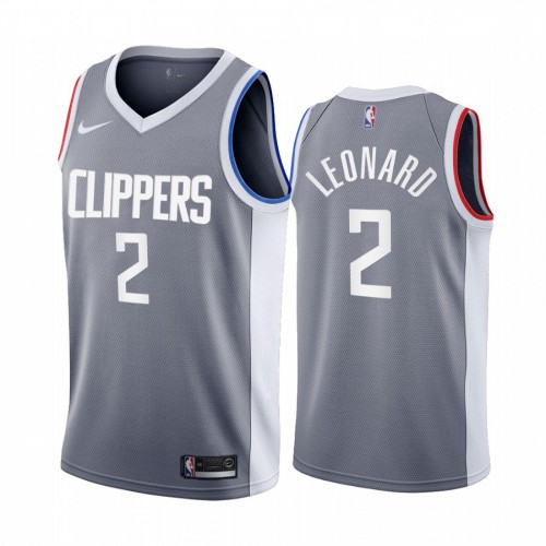 Los Angeles Los Angeles Clippers #2 Kawhi Leonard Gray Swingman 2020-21 Earned Edition Jersey Mens