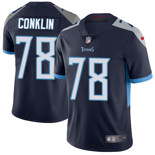 Tennessee Titans #78 Jack Conklin Navy Blue Team Color Men's Stitched Vapor Untouchable Limited Jersey Men's