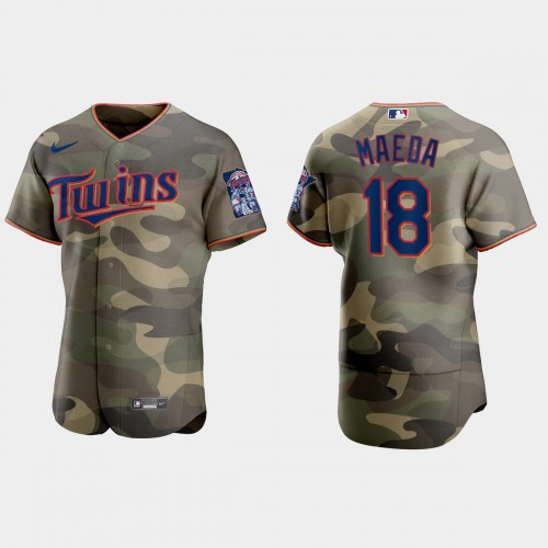 Minnesota Minnesota Twins #18 Kenta Maeda Men's 2021 Armed Forces Day Authentic Jersey -Camo Men's