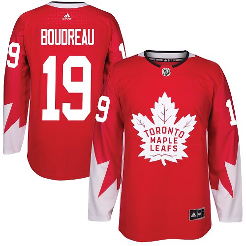 Adidas Maple Toronto Maple Leafs #19 Bruce Boudreau Red Team Canada Authentic Stitched Jersey Men's