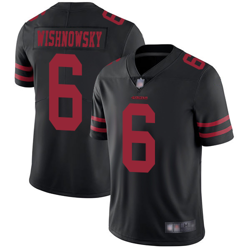 San Francisco 49ers #6 Mitch Wishnowsky Black Alternate Men's Stitched Vapor Untouchable Limited Jersey Men's