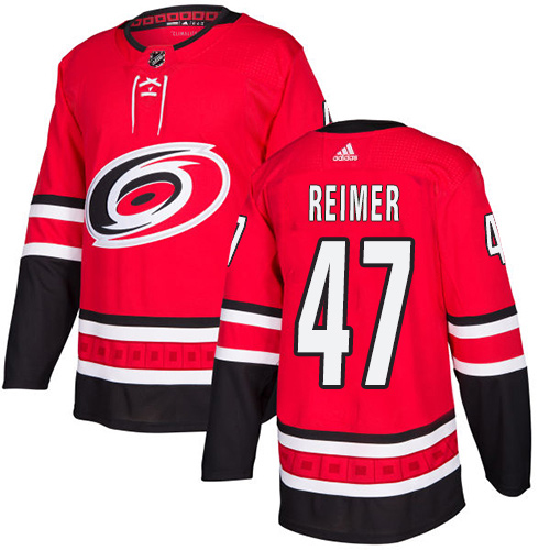 Adidas Carolina Hurricanes #47 James Reimer Red Home Authentic Stitched Youth Jersey Youth