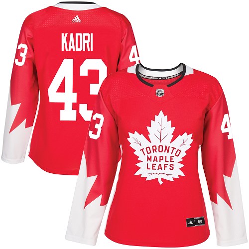 Adidas Maple Toronto Maple Leafs #43 Nazem Kadri Red Team Canada Authentic Women's Stitched Jersey Womens