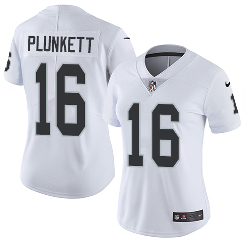 Las Vegas Raiders #16 Jim Plunkett White Women's Stitched Vapor Untouchable Limited Jersey Womens