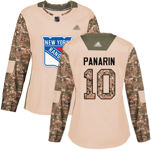 Adidas New York Rangers #10 Artemi Panarin Camo Authentic 2017 Veterans Day Women's Stitched Jersey Womens