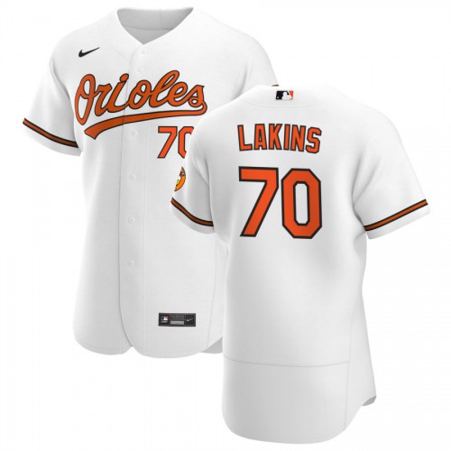 Baltimore Baltimore Orioles #70 Travis Lakins Sr. Men's White Home 2020 Authentic Player Jersey Men's