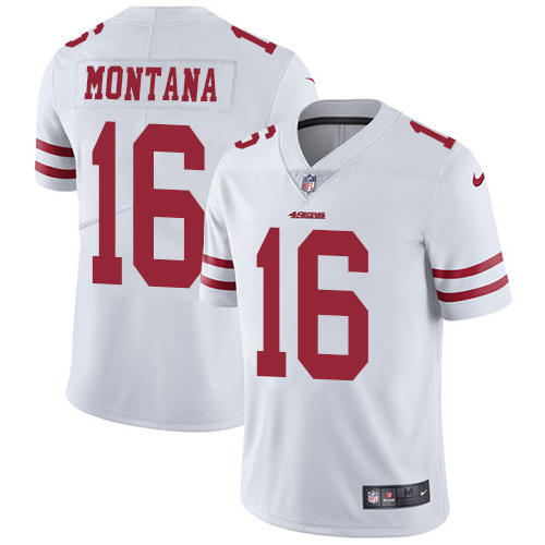 49ers #16 Joe Montana White Men's Stitched Vapor Untouchable Limited Jersey