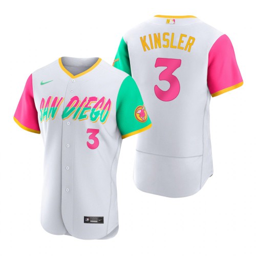 San Diego San Diego Padres #3 Ian Kinsler 2022 City Connect Men's Authentic Jersey - White Men's