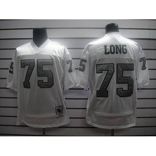 Mitchell and Ness Las Vegas Raiders #75 Howie Long White Silver No. Stitched Jersey Men's