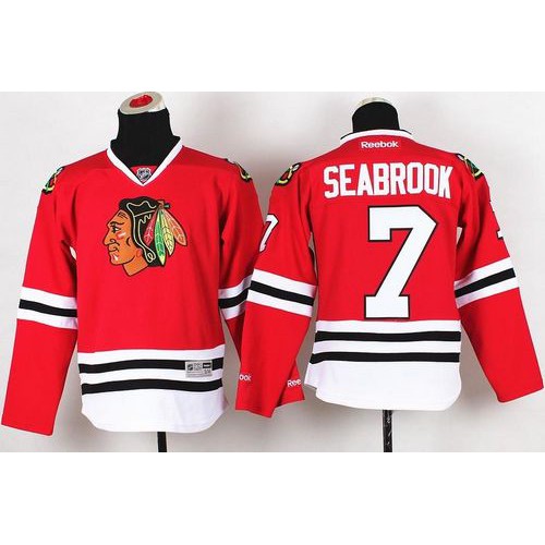 Chicago Blackhawks #7 Brent Seabrook Red Stitched Youth Jersey Youth
